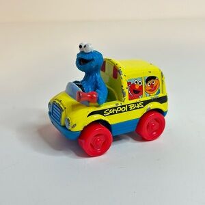 Tyco 1997 Vintage Sesame Street Cookie Monster School Bus Metal Diecast Car